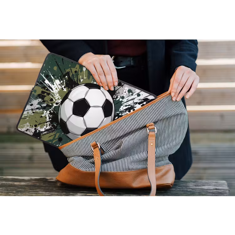 Voetbal - Verf - Spetters - Groen laptophoes neopreen klein -tas