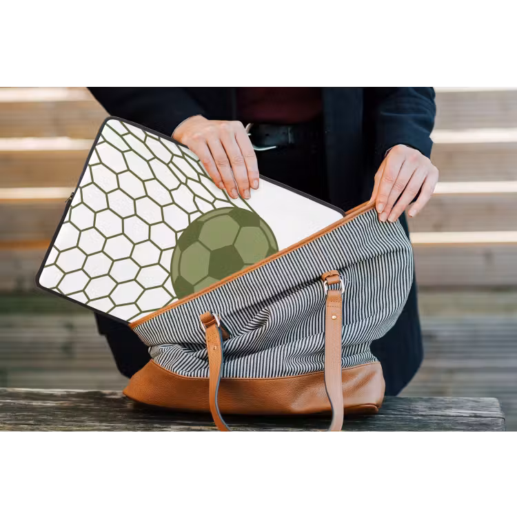 Voetbal - Goal - Sport - Groen laptophoes neopreen klein -tas