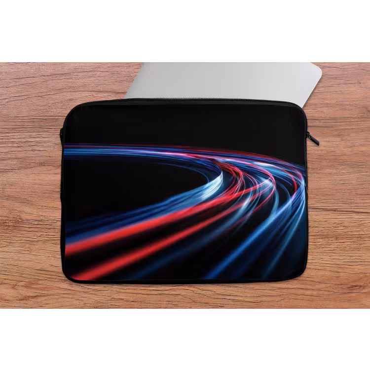 Gaming - Lichtbanen - Golvend - Rood laptophoes neopreen klein -tafel