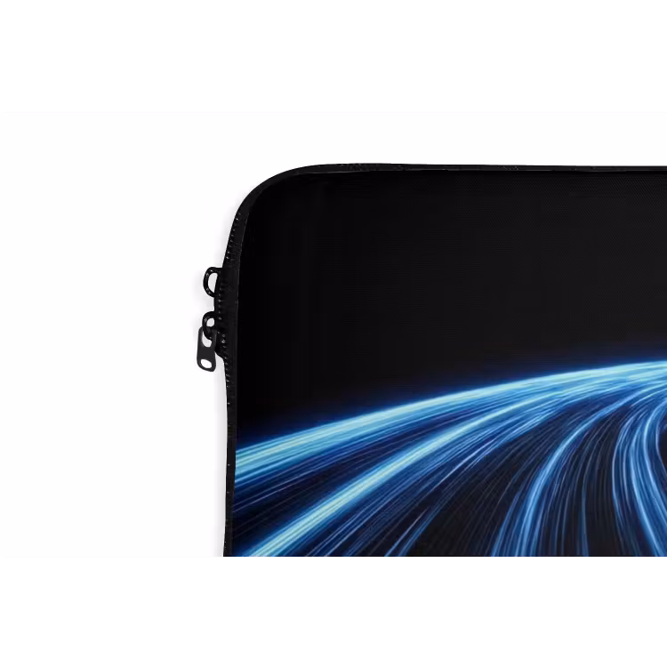 Gaming - Strepen - Gebogen - Blauw laptophoes neopreen klein -detail