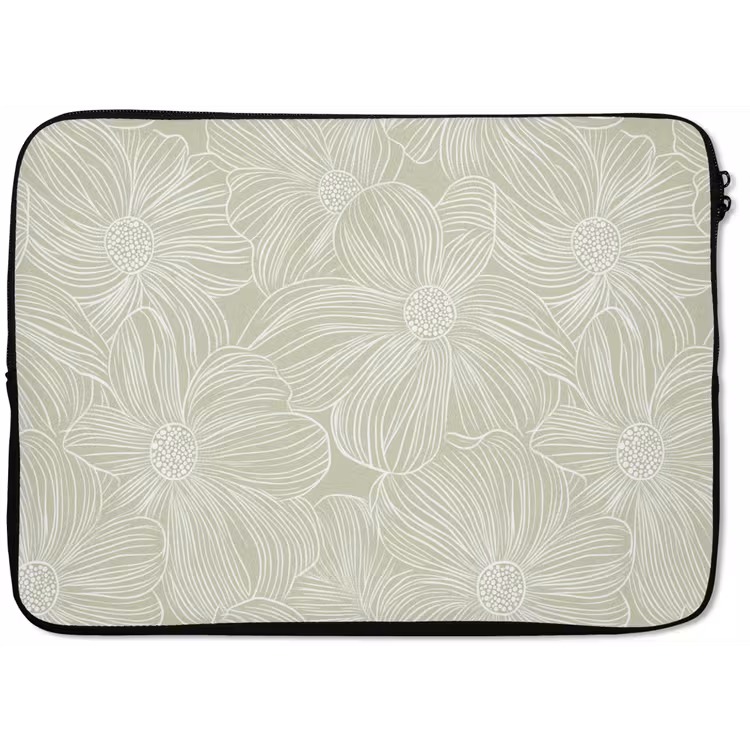 Sereen - Bloemen - Groen laptophoes neopreen klein 279 -zkaufland3dotto