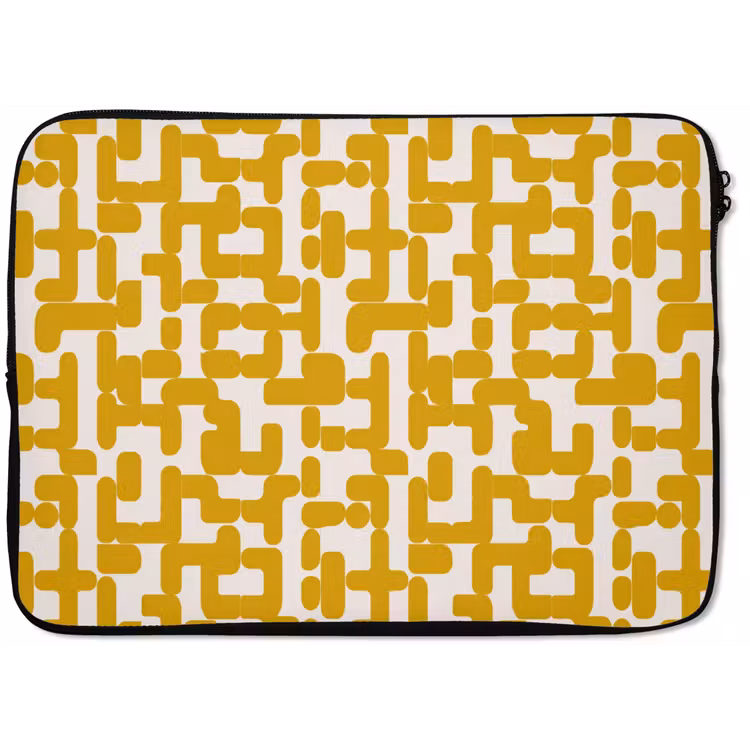 Geel - Beige - Patroon laptophoes neopreen klein 279 -zkaufland3dotto