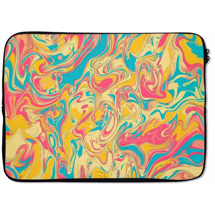 Geel - Roze - Blauw - Retro laptophoes neopreen klein -zkaufland3dotto