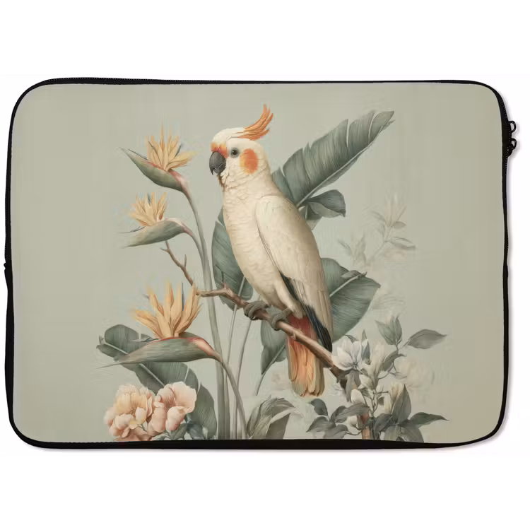 Gele kuifkaketoe - paradijsvogelbloemen - Groen laptophoes neopreen klein -zkaufland3dotto