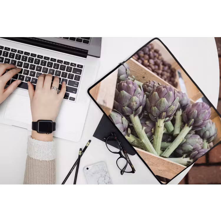 Laptop hülle - Gemüse – Markt – Frisch - Groenten - Markt - Vers laptophoes neopreen klein