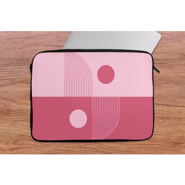 Geometrie - Patroon - Abstract - Roze - Modern laptophoes neopreen klein -tafel