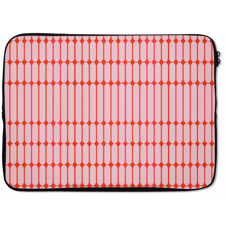 Geometrisch - Minimalistisch - Rood - Roze laptophoes neopreen klein 279 -zkaufland3dotto