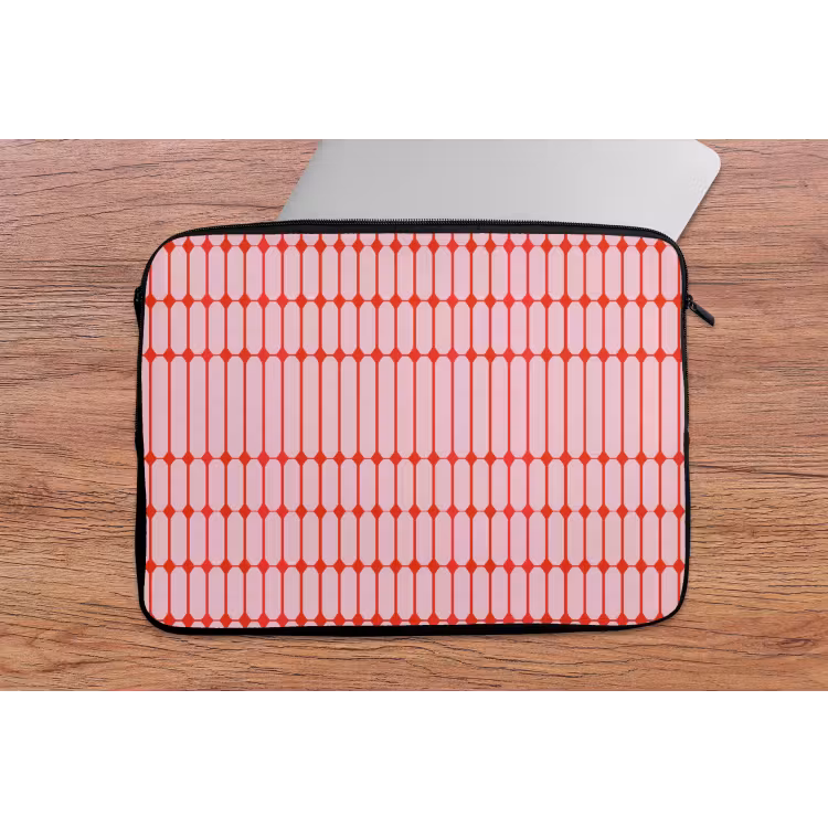 Geometrisch - Minimalistisch - Rood - Roze laptophoes neopreen klein 279 -tafel