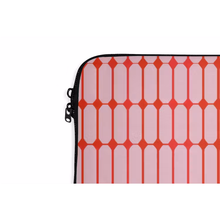 Geometrisch - Minimalistisch - Rood - Roze laptophoes neopreen klein 279 -detail