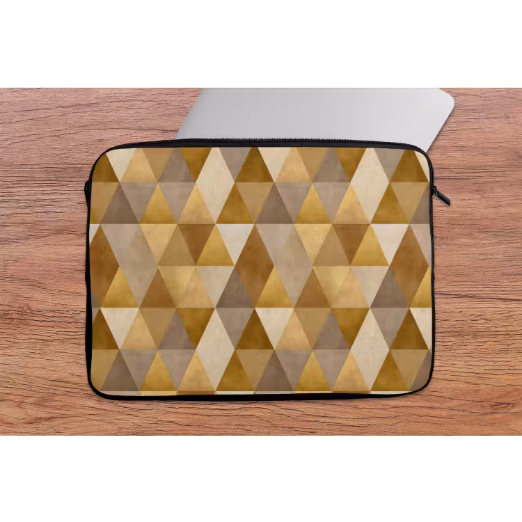 Geometrisch - Driehoek - Goud laptophoes neopreen klein 279 -tafel