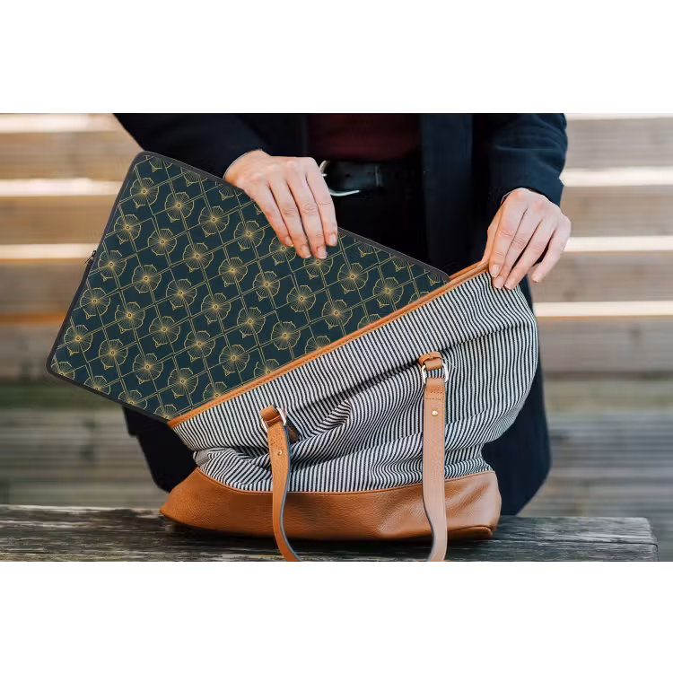 Geometrisch - Elegant - Groen laptophoes neopreen klein 279 -tas