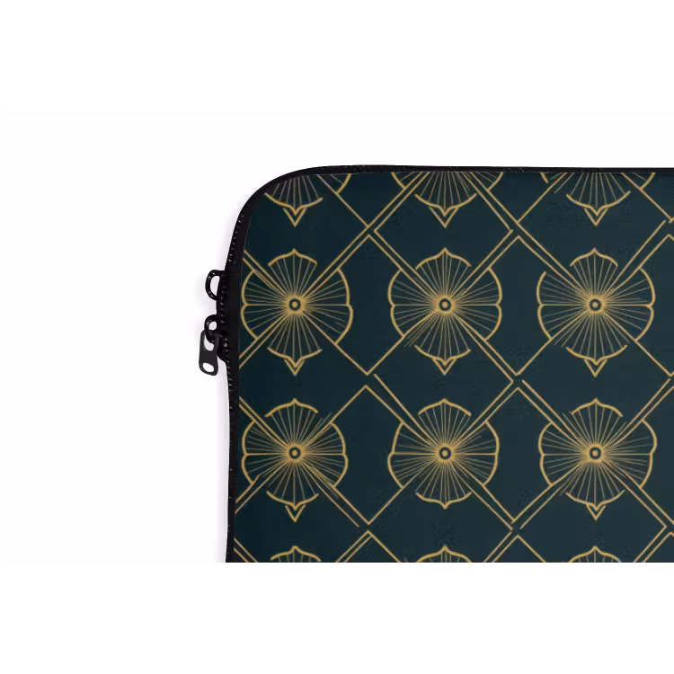 Geometrisch - Elegant - Groen laptophoes neopreen klein 279 -detail