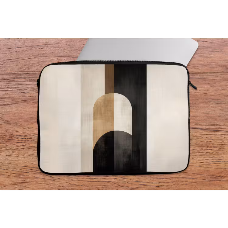 Geometrische - Vormen - Wit laptophoes neopreen klein -tafel