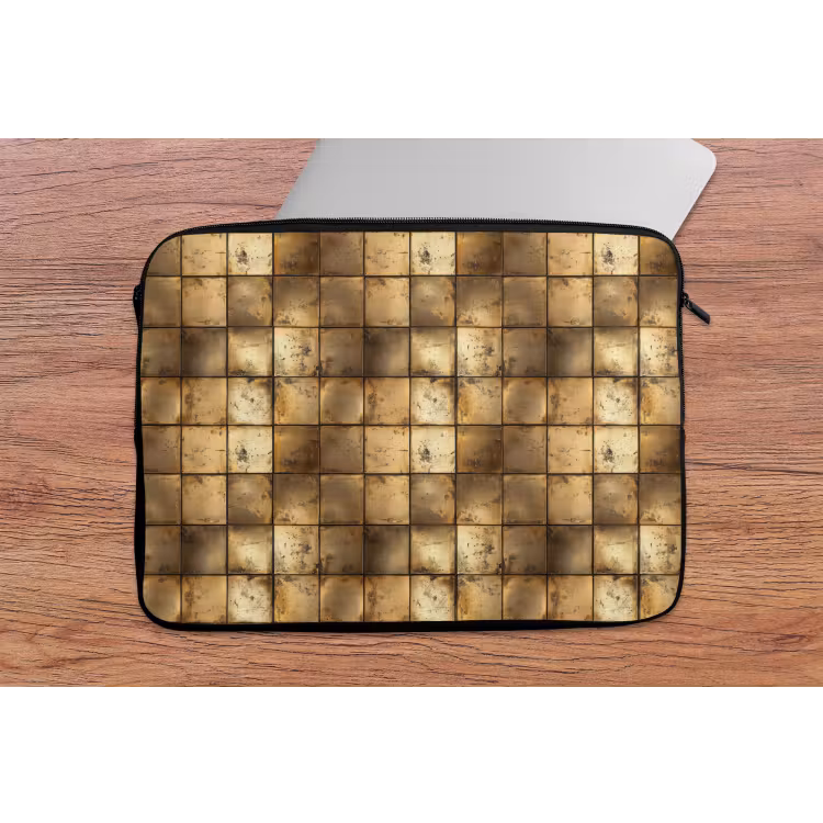 Geometrisch - Tegels - Goud laptophoes neopreen klein 279 -tafel