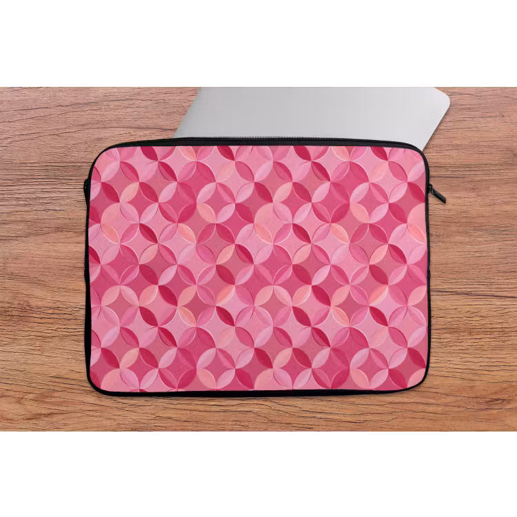 Geometrisch - Mozaïek - Modern - Roze laptophoes neopreen klein 279 -tafel