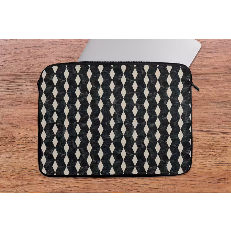 Geometrisch - Patroon - Marmer - Groen laptophoes neopreen klein 279 -tafel
