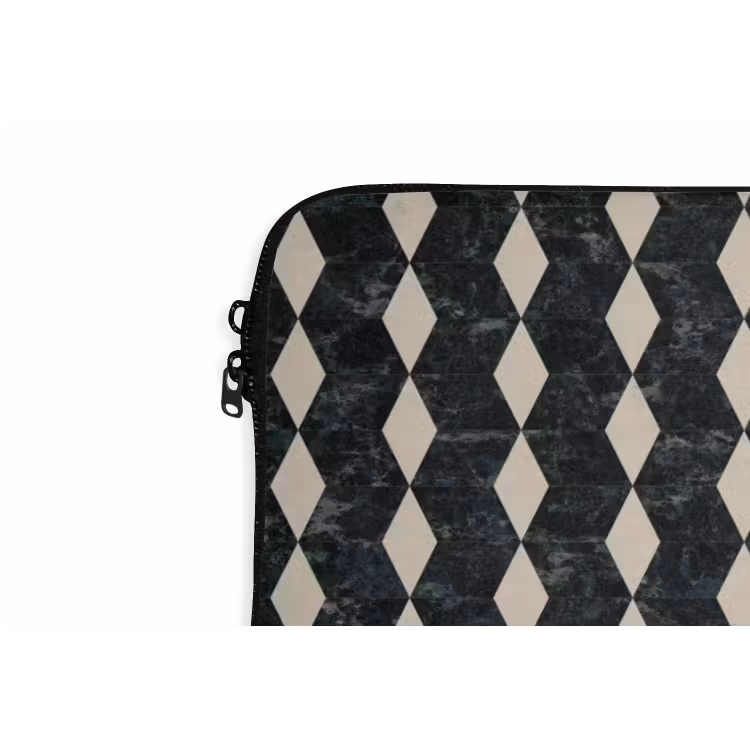 Geometrisch - Patroon - Marmer - Groen laptophoes neopreen klein 279 -detail