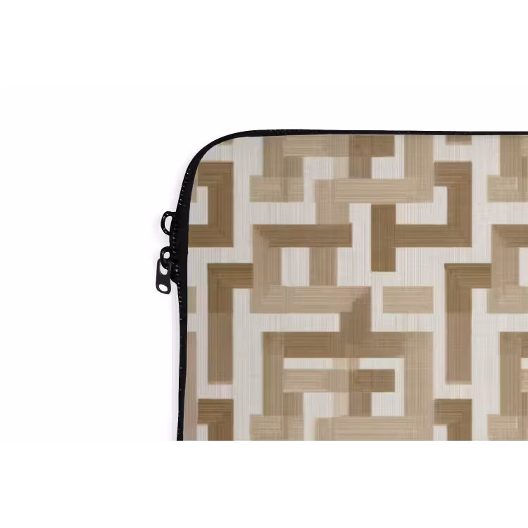 Geometrisch - Retro - Bruin laptophoes neopreen klein 279 -detail