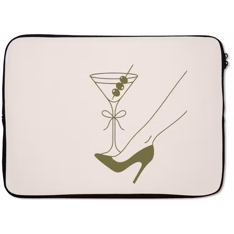 Drank - Martini - Hoge hak - Mode - Groen laptophoes neopreen klein -zkaufland3dotto
