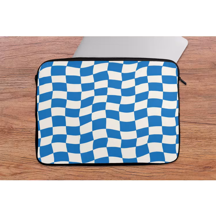Golvend - Patroon - Blauw laptophoes neopreen klein 279 -tafel