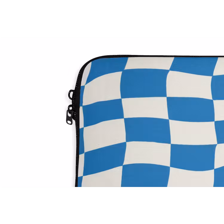 Golvend - Patroon - Blauw laptophoes neopreen klein 279 -detail