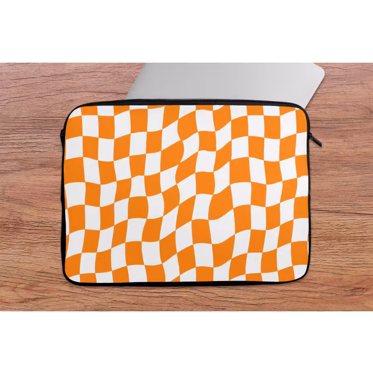 Golvend - Patroon - Oranje laptophoes neopreen klein 279 -tafel