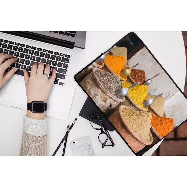 Laptop hülle - Gewürze – Gläser – Orientalisch - Kruiden - Potten - Oosters laptophoes neopreen klein