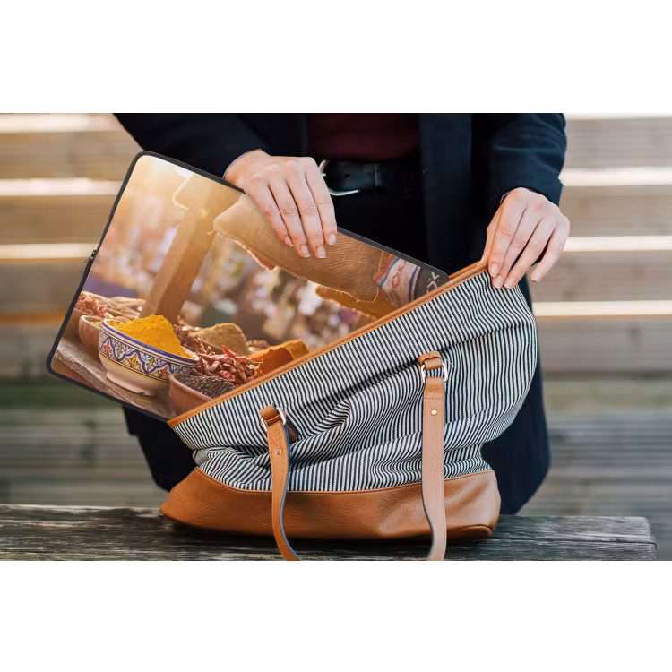 Laptop hülle - Gewürze – Markt – Bunt - Specerijen - Markt - Kleurrijk laptophoes neopreen klein