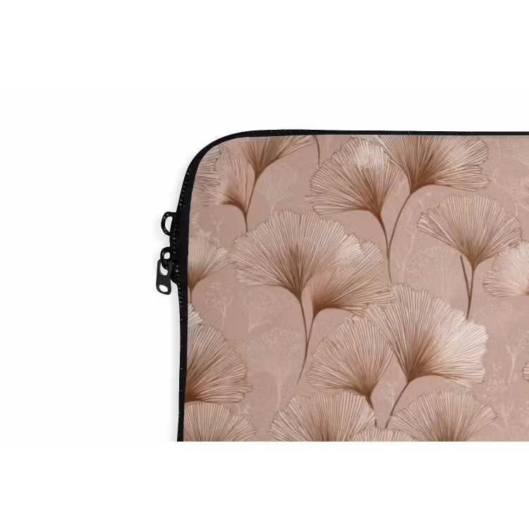 Ginkgo - Patroon - Roze laptophoes neopreen klein 279 -detail