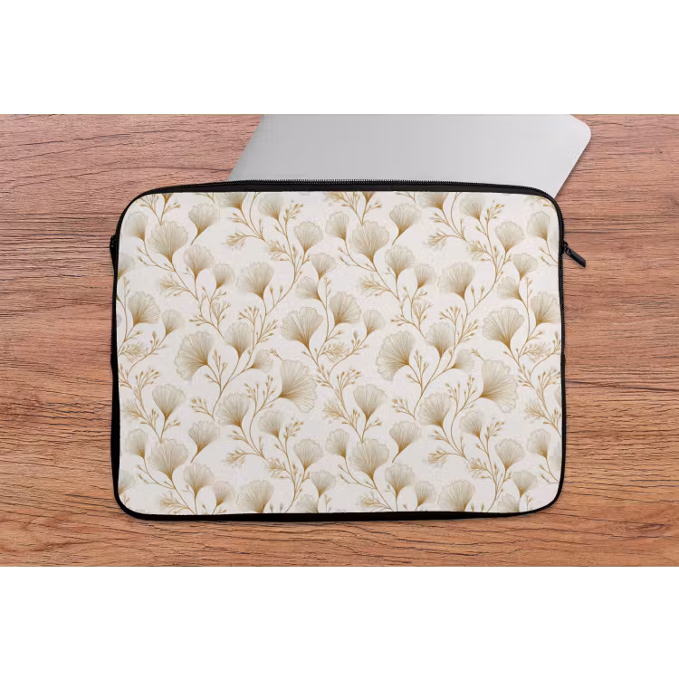 Ginkgo - Takken - Goud laptophoes neopreen klein 279 -tafel