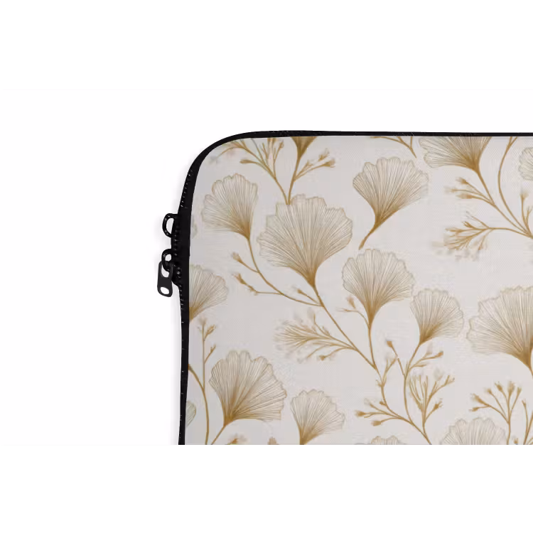 Ginkgo - Takken - Goud laptophoes neopreen klein 279 -detail