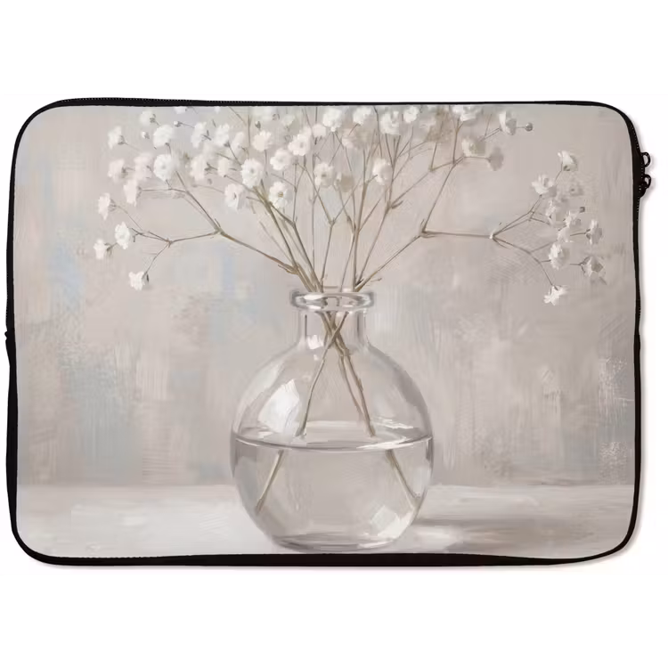 Gipskruid - Vaas - Wit laptophoes neopreen klein -zkaufland3dotto