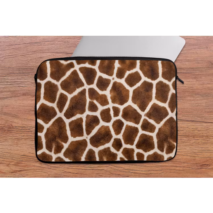 Giraf - Vacht - Klassiek - Bruin laptophoes neopreen klein -tafel