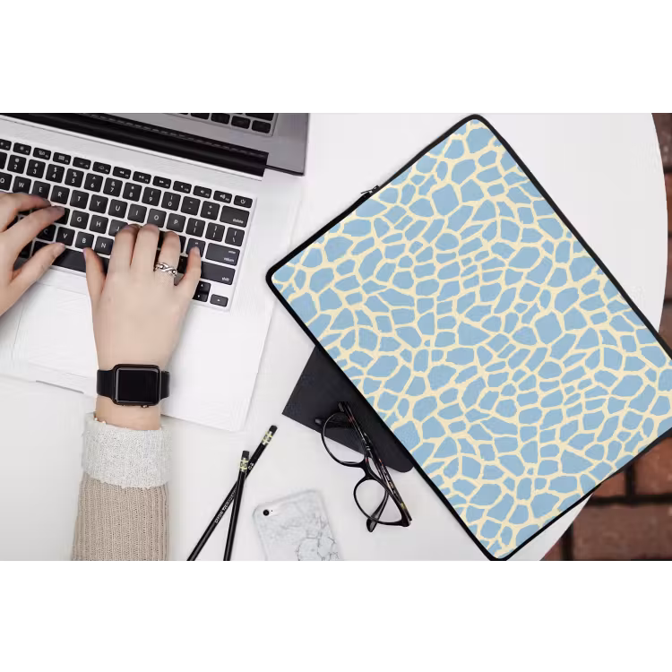 Giraf - Modern - Blauw laptophoes neopreen klein 279 -bureau