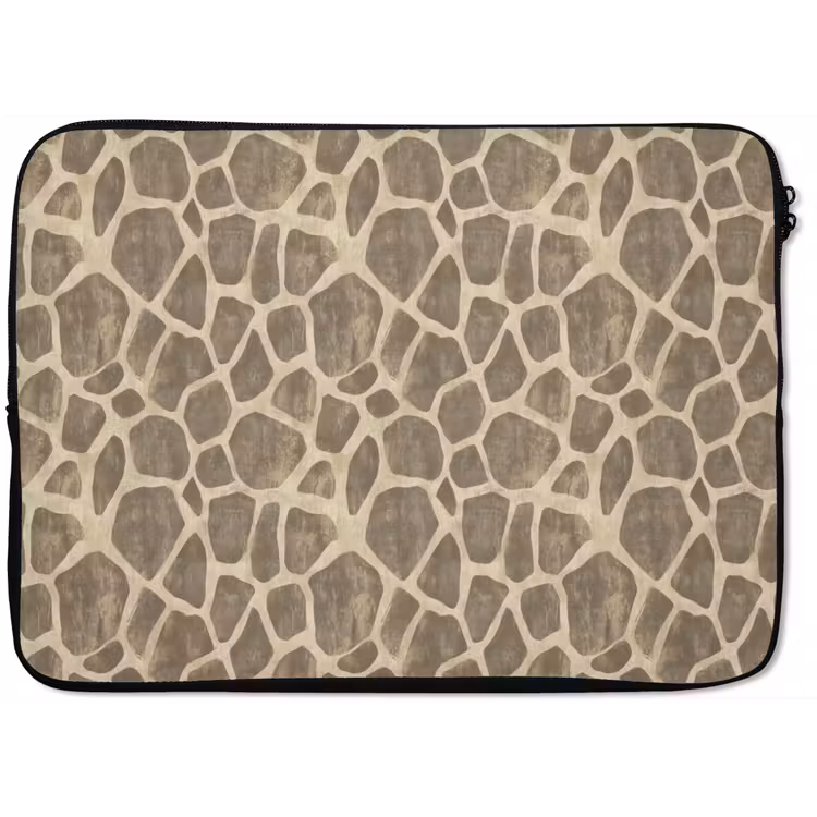 Giraf - Patroon - Beige - Bruin laptophoes neopreen klein 279 -zkaufland3dotto