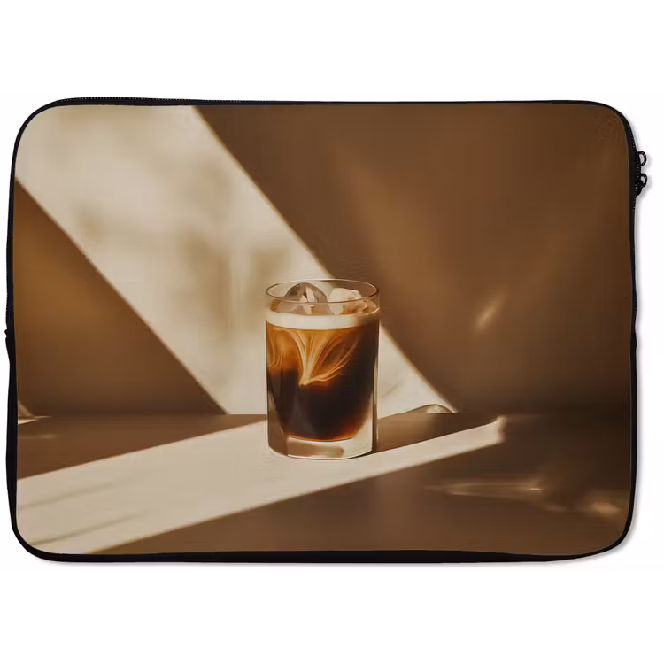 Glas - Ijskoffie - Schaduw - Bruin laptophoes neopreen klein -zkaufland3dotto