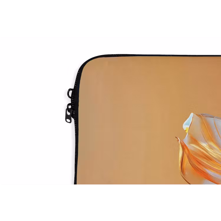 Glazen - Bloem - Oranje laptophoes neopreen klein -detail