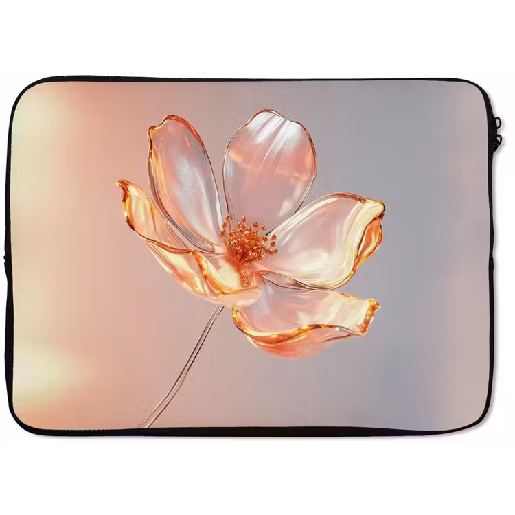 Glazen - Bloem - Roze laptophoes neopreen klein -zkaufland3dotto