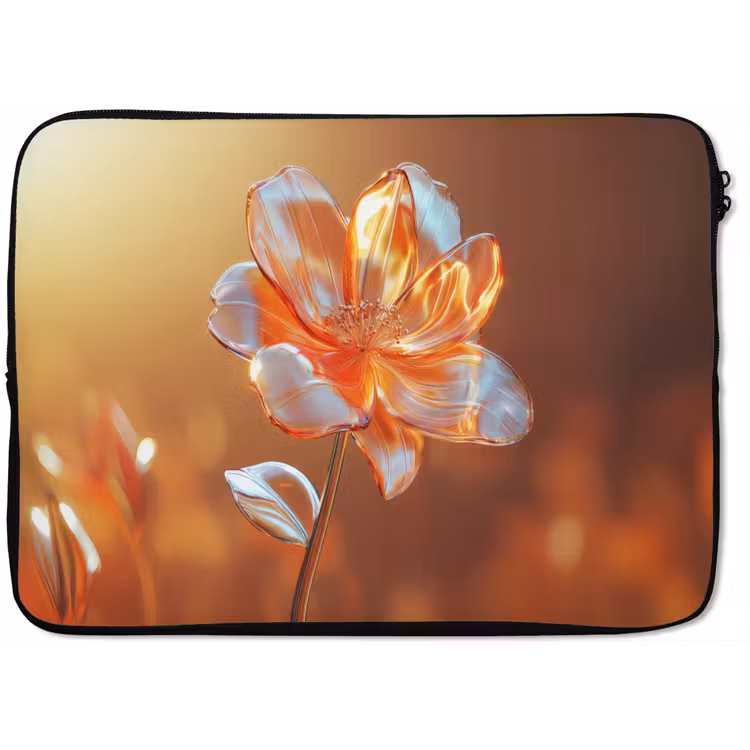 Glazen - Bloem - Zonlicht laptophoes neopreen klein -zkaufland3dotto