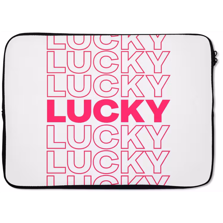 Lucky - Roze - Patroon laptophoes neopreen klein -zkaufland3dotto