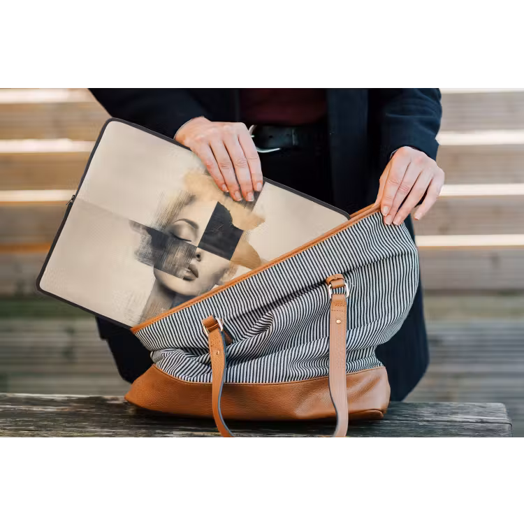 Goud - Vrouw - Rechthoeken laptophoes neopreen klein -tas