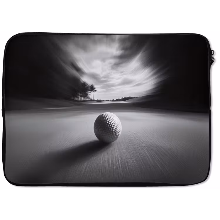 Golfbal - Wazig - Zwart laptophoes neopreen klein -zkaufland3dotto