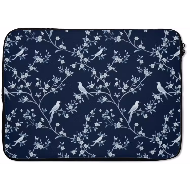 Grafisch - Bloesemtak - Blauw laptophoes neopreen klein 279 -zkaufland3dotto