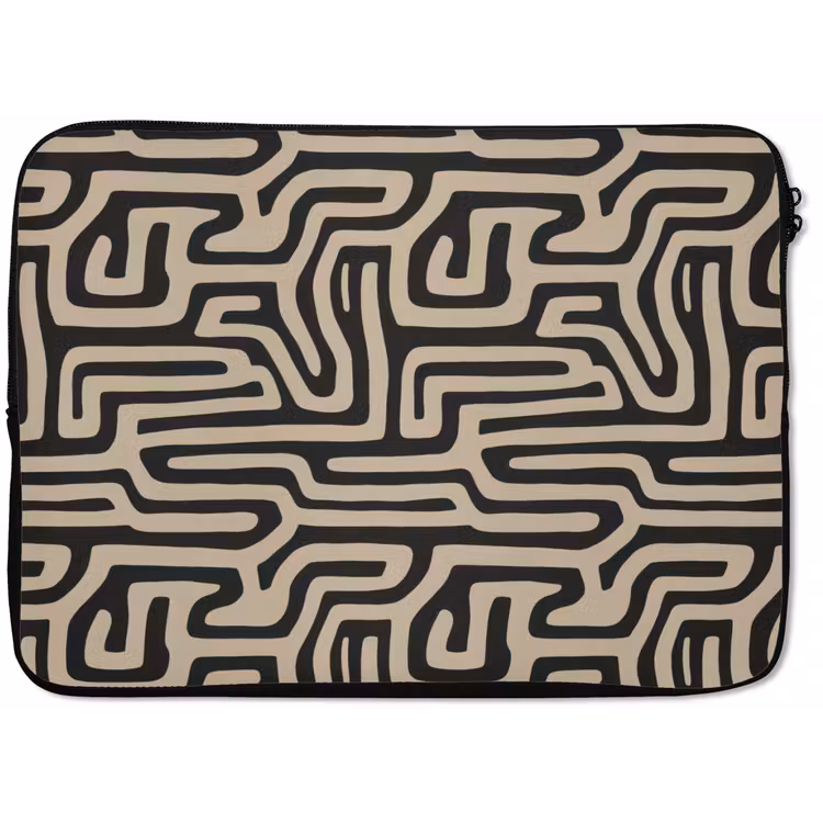 Grafisch - Lijnen - Zwart laptophoes neopreen klein 279 -zkaufland3dotto