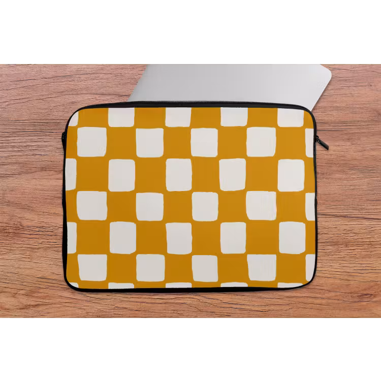 Grafisch - Patroon - Oker laptophoes neopreen klein 279 -tafel