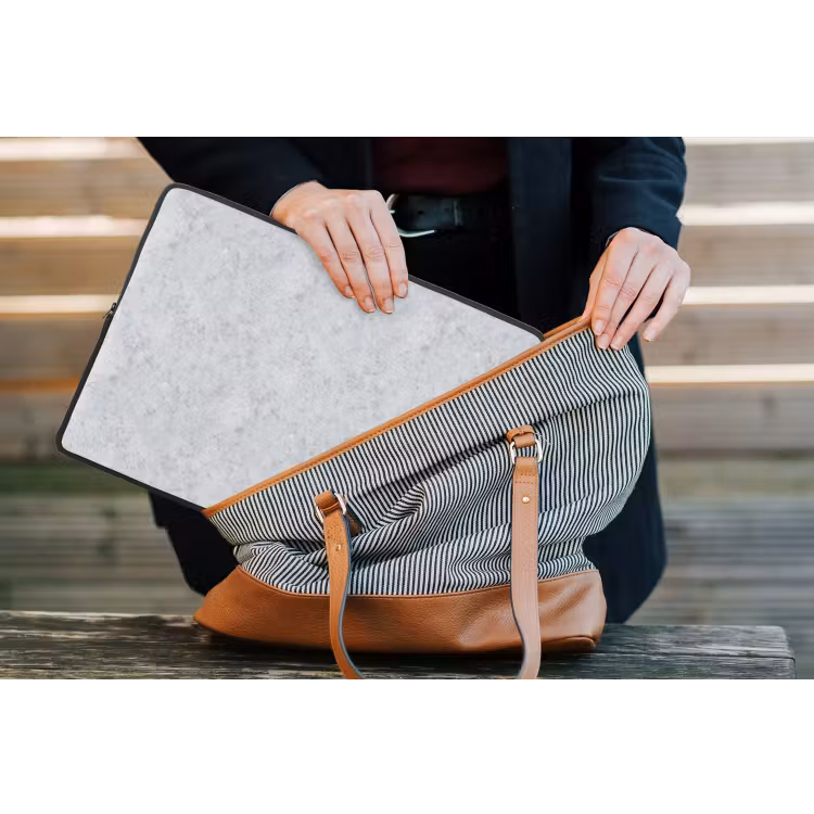 Grijs - Terrazzo-effect - Beton laptophoes neopreen klein 279 -tas