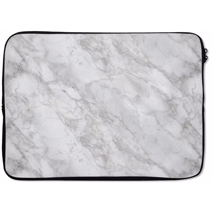 Grijs - Wit - Marmer laptophoes neopreen klein 279 -zkaufland3dotto
