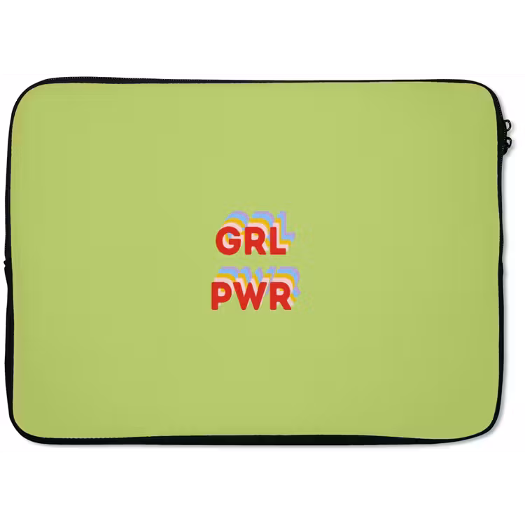 Grl pwr - Groen - Rood - 3D laptophoes neopreen klein -zkaufland3dotto