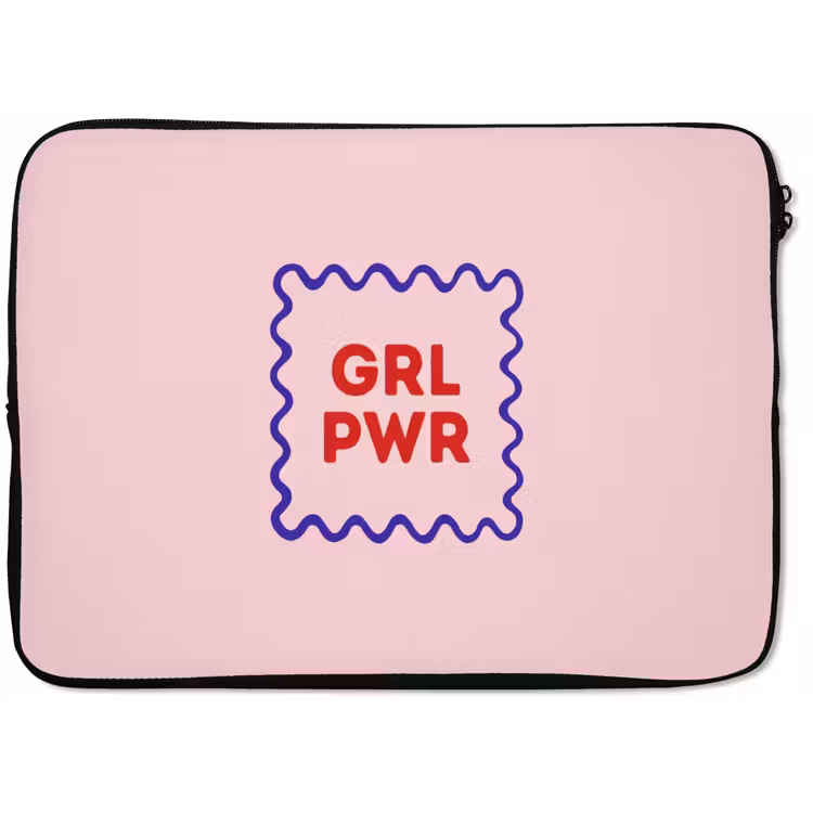 Grl pwr - Roze - Kader laptophoes neopreen klein -zkaufland3dotto
