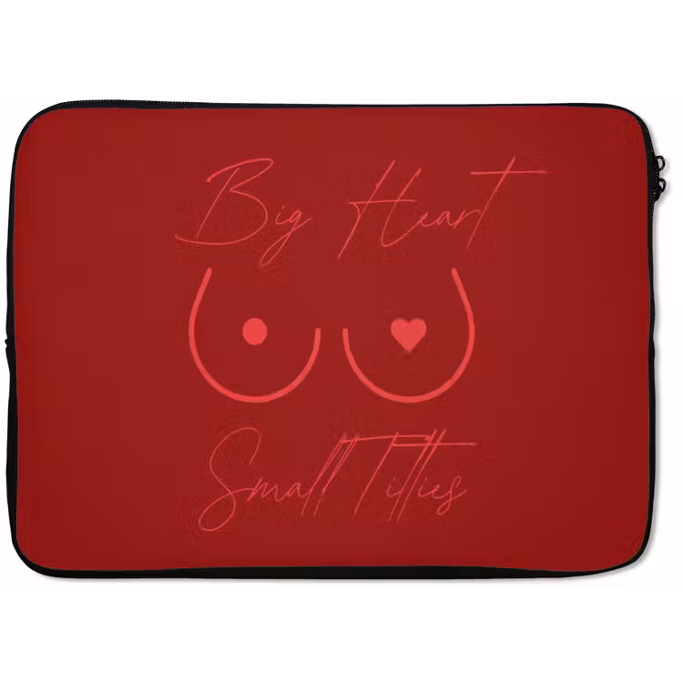 big heart small titties - Hart - Rood laptophoes neopreen klein -zkaufland3dotto